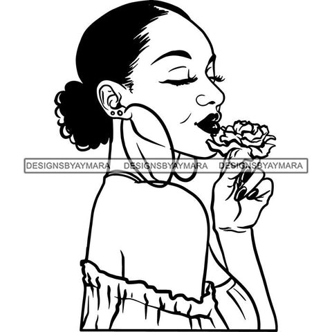 Ebony Afro Woman Nubian Melanin Brown Skin Makeup Model Glasses Accesories SVG Cut Files