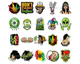 Bundle 20 Marijuana Cannabis Hashish Weed Leaf Grass Dope 420 Hemp Pot Joint Blunt Stoned High Life SVG Cutting Files