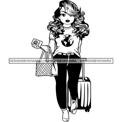 Lola Travel Vacation Getaway Black Proud Woman Traveling .SVG Cutting Files For Silhouette and Cricut and More!