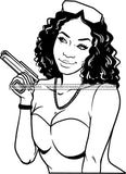 Ghetto Woman Face American Gangster Urban Swag Hip Hop Girl .SVG Cutting Files For Silhouette Cricut and More!