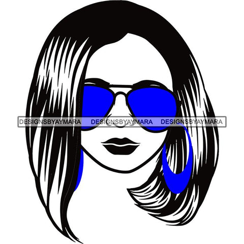 Afro Lola Boss Lady Dope Diva Glamour Wearing Glasses Accesories .SVG Cut Files