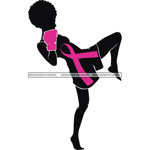 Strong Afro Woman SVG Cancer Survivor Cutting Files For Silhouette Cricut and More