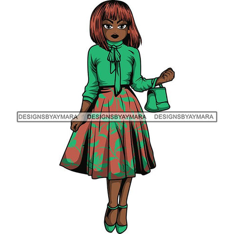Afro Lola Classy Fashion Girl Fashionable Woman .SVG Clipart Cutting Files For Silhouette and Cricut and More!