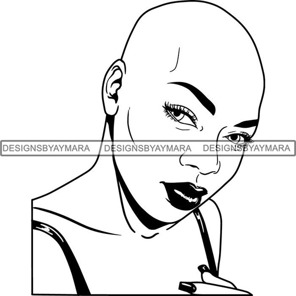 Melanin Bald Short Hairstyle Queen Goddess Nubian .SVG Cut Files For Silhouette and Cricut and Much More