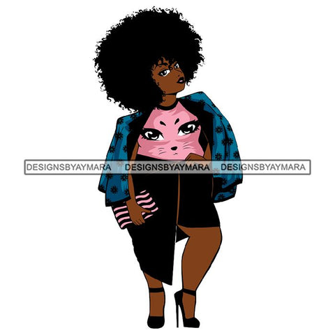 Afro African Lady Pretty Face Goddess Glamour Fashion Vector SVG Cutting Files