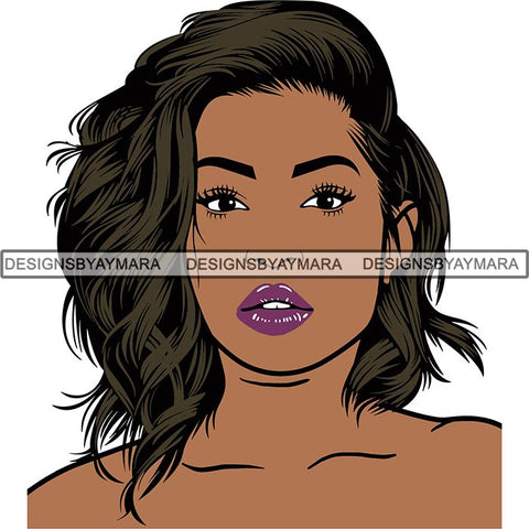 Afro Latin Woman SVG Curly Hairstyle Cutting Files For Silhouette Cricut and More