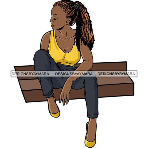 Afro Black Woman Sister-lock Hairstyle Beautiful Diva .SVG Cutting Files For Silhouette Cricut and More!