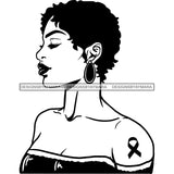 Strong Afro Woman SVG Cancer Survivor Cutting Files For Silhouette Cricut and More