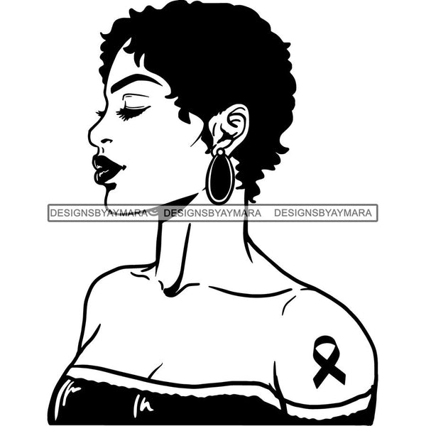 Strong Afro Woman SVG Cancer Survivor Cutting Files For Silhouette Cricut and More