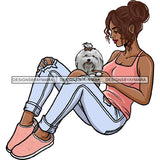 Beautiful Woman Dod Breed Maltese Pet Animal Best Friend Mascot Goddess SVG Cutting Files
