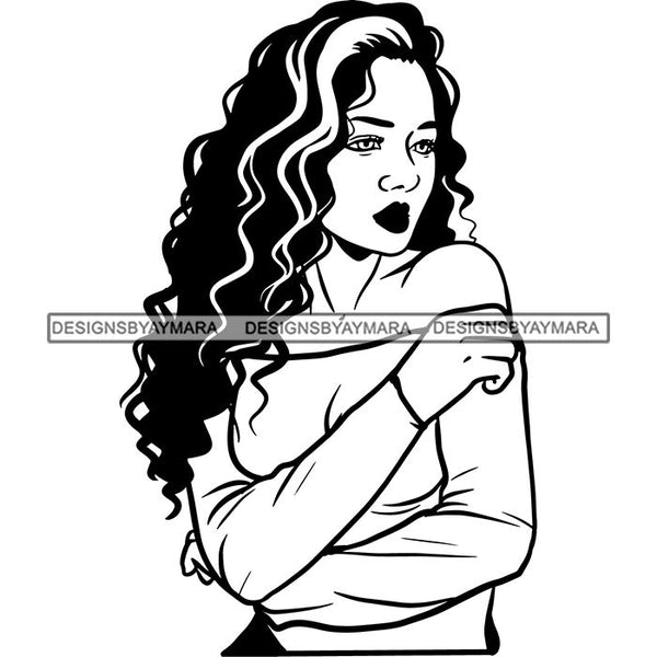 Ebony Afro Woman Nubian Melanin Brown Skin Makeup Model Glasses Accesories SVG Cut Files