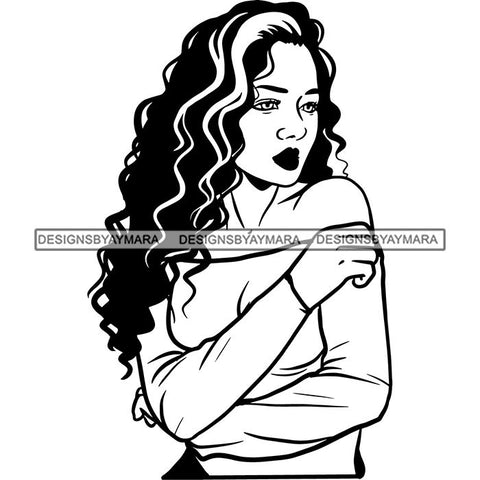 Ebony Afro Woman Nubian Melanin Brown Skin Makeup Model Glasses Accesories SVG Cut Files