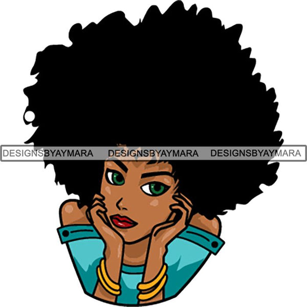 Afro Melanin Popping Lola Kinky Hair God Quotes SVG Cutting Files For Silhouette Cricut and More