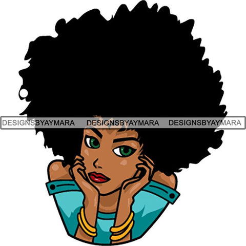 Afro Melanin Popping Lola Kinky Hair God Quotes SVG Cutting Files For Silhouette Cricut and More