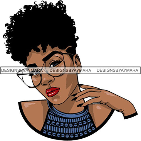 Afro Latin Woman SVG Curly Hairstyle Cutting Files For Silhouette Cricut and More