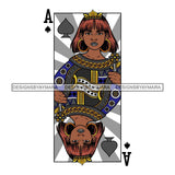 Afro Queen Lola Ace Casino Design Blackjack Poker Gambling Crown Royal SVG Cutting Files For Silhouette Cricut and More!