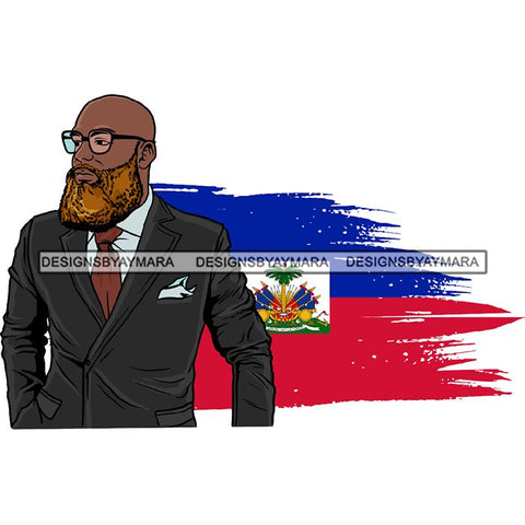 Haiti Country Attractive Black Man Bearded Hipster SVG Files For Cutting