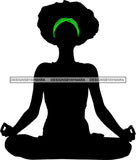Afro Woman Silhouette Doing Yoga Meditating Relax Meditate .SVG Cutting Files For Silhouette Cricut and More!