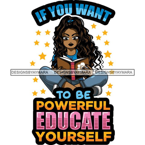Afro Lola Reading Education Smart Woman Quotes .SVG Cutting Files For Silhouette Cricut and More!