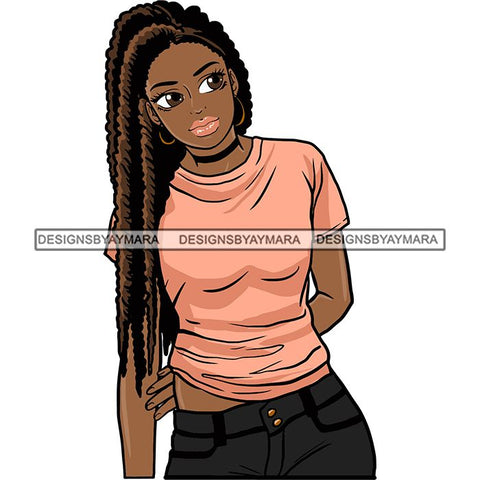 Afro Black Woman Sister-lock Hairstyle .SVG Cutting Files For Silhouette Cricut and More!