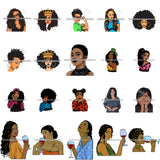 HUGE MEGA BUNDLE 1297 SVG Layered Vector Designs Afro Woman African American Women Melanin Nubian Black Girl Magic SVG PNG JPG Cutting Files For Silhouette Cricut and More