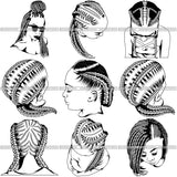 Super Bundle 100 Afro Woman Braids Dreads Dreadlocks Hairstyle SVG Cut Files For Silhouette and Cricut