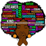 Afro Succesful Woman Hair Quotes Black Lives Matter Proud Roots Nubian Melanin SVG Cut Files