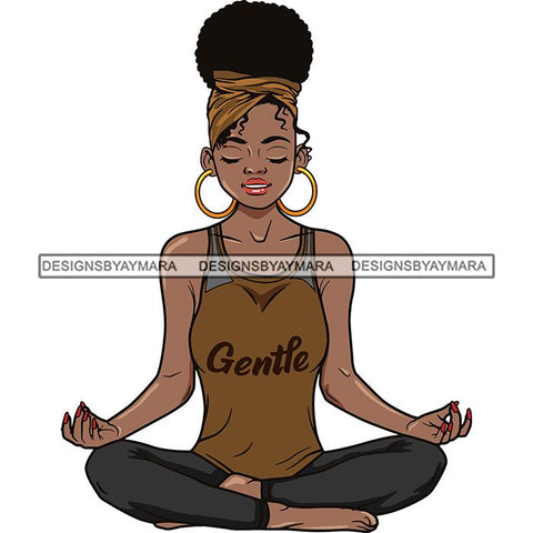 Afro Lola Meditation Meditate Yoga Relax Inhale Exhale Stress Free .SVG Cutting Files For Silhouette and Cricut and More!
