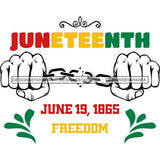 June 19 Juneteenth Emancipation Freedom Holiday African American History  SVG PNG JPG Vector Cutting Files