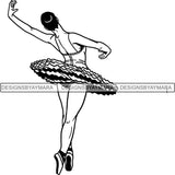 Afro Black Ballerina Woman Ballet Dancer .SVG Cut Files For Silhouette and Cricut