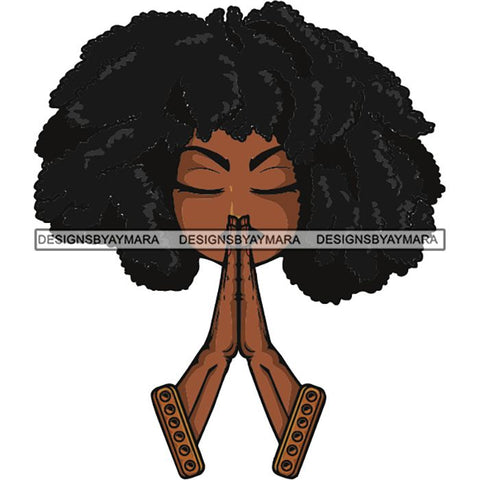 Afro Lola Praying Begging Asking God Lord Faith Strength .SVG Vector Clipart Cutting Files For Silhouette Cricut and More!