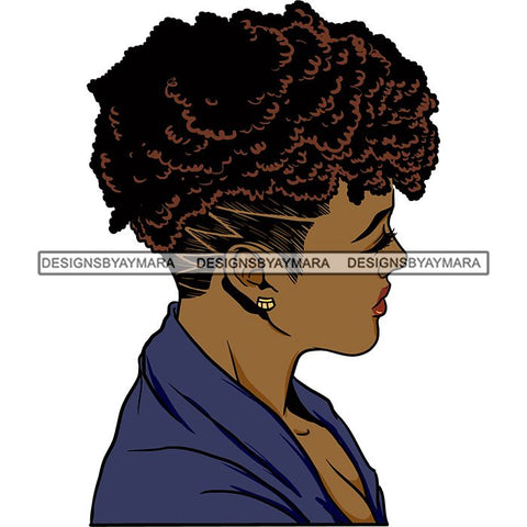 Afro Woman Short Haircut Curly Hairstyle Fashion Makeup Glamour SVG Files For Cutting and More!