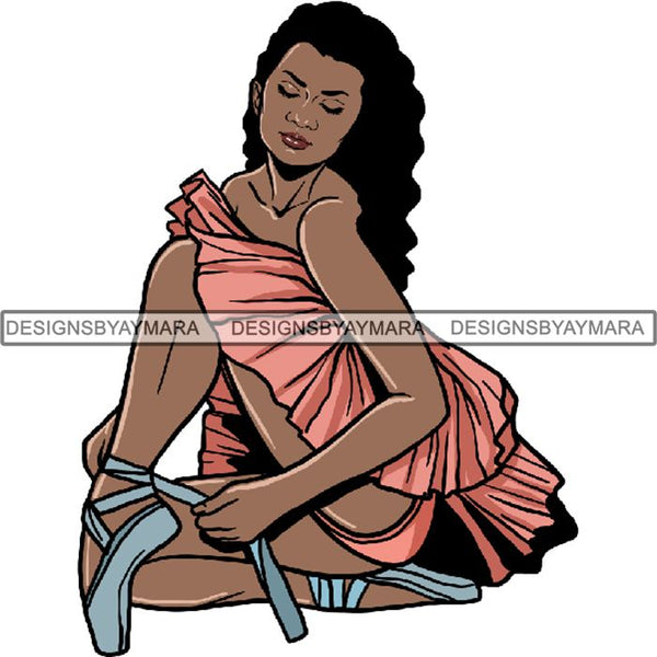 Afro Black Ballerina Woman Ballet Dancer .PNG Print File Not For Cutting