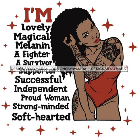 Afro Woman I'm Successful Quotes SVG Files For Cutting and More!