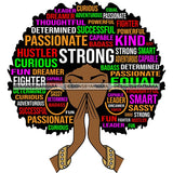 Afro Woman Praying Hair Life Quotes Strong Independent Educated Melanin SVG Cutting Files