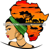 African American Woman Goddess Safari Savanna Africa Continent SVG Files For Cutting and More!