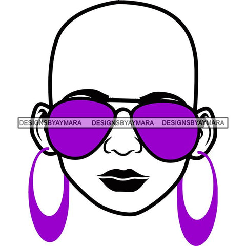 Afro Lola Boss Lady Dope Diva Glamour Wearing Glasses Accesories .SVG Cut Files