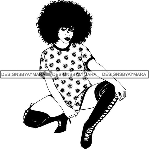 Afro Lady Black Goddess Melanin Dark Latina Morena SVG Files For Cutting and More!