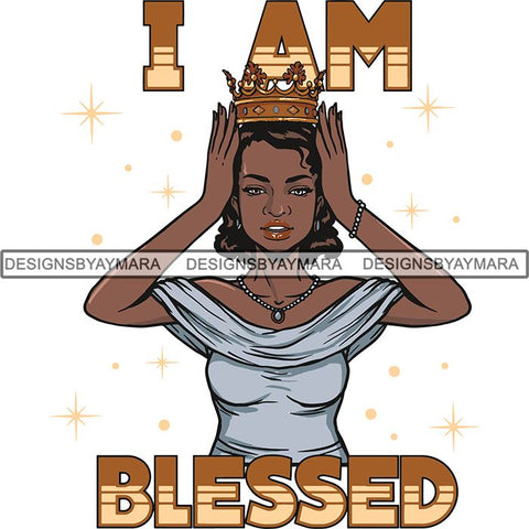 Afro Melanin Popping Blessed Life Quotes SVG Cutting Files For Silhouette Cricut and More