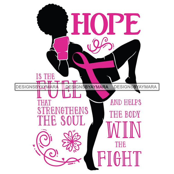Strong Afro Woman SVG Cancer Survivor Cutting Files For Silhouette Cricut and More