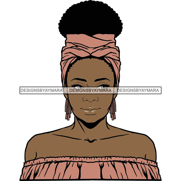 Afro Woman SVG Turban Head Wrap Cutting Files For Silhouette Cricut and More