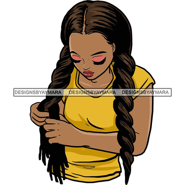 Afro Black Woman Sister-lock Hairstyle .SVG Cutting Files For Silhouette Cricut and More!