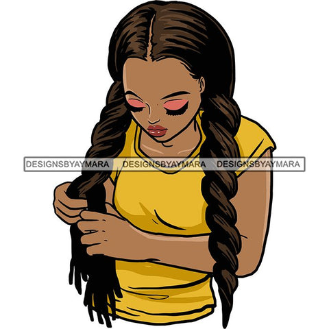 Afro Black Woman Sister-lock Hairstyle .SVG Cutting Files For Silhouette Cricut and More!