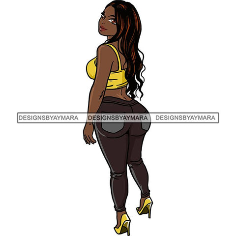 Afro Thick Thigh Big Eyes Woman Sassy Exotic Curvy Goddess .SVG Cutting Files For Silhouette and Cricut and More!