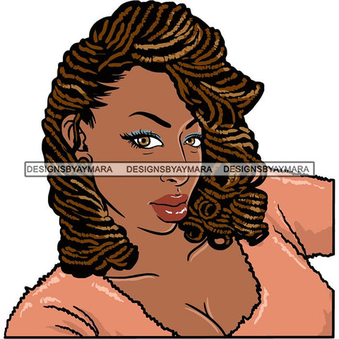 Afro Black Woman Sister-lock Hairstyle Beautiful Diva .SVG Cutting Files For Silhouette Cricut and More!