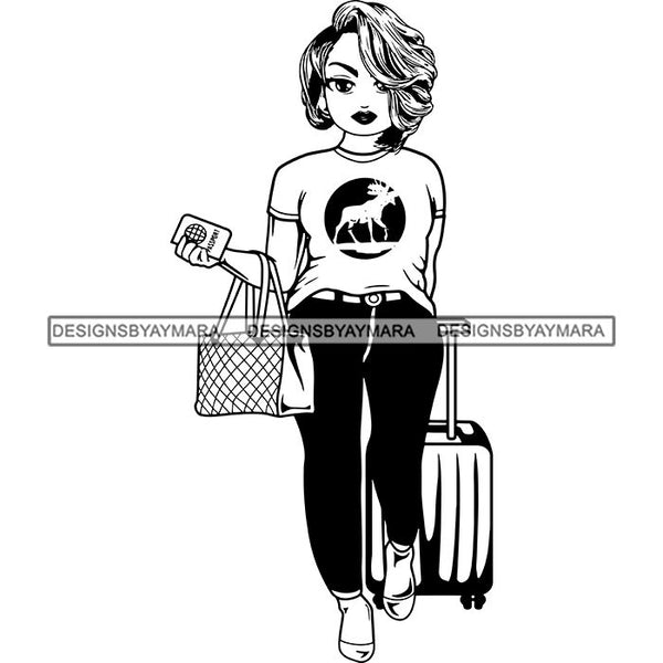 Lola Travel Vacation Getaway Black Proud Woman Traveling .SVG Cutting Files For Silhouette and Cricut and More!