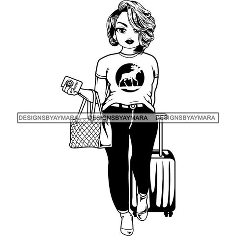 Lola Travel Vacation Getaway Black Proud Woman Traveling .SVG Cutting Files For Silhouette and Cricut and More!