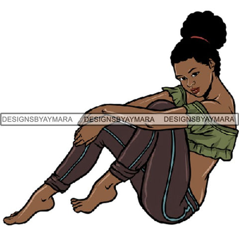 Afro Woman Tattoo Sexy Melanin Nubian Goddess PNG Files For Print Not For Cutting