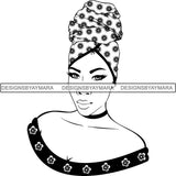 Beautiful Woman Turban Head Wrap Hairstyle SVG Files For Cutting and More!
