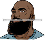 Attractive Black Man Bearded Hipster Model Fashion Male Guy Hombre Masculino Guapo Stylish Close-up Sexy Macho Manly SVG Files For Cutting